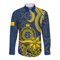 Personalised Niue Peniamina Gospel Day Long Sleeve Button Shirt Unique Niean Hiapo LT14 Unisex Blue - Polynesian Pride