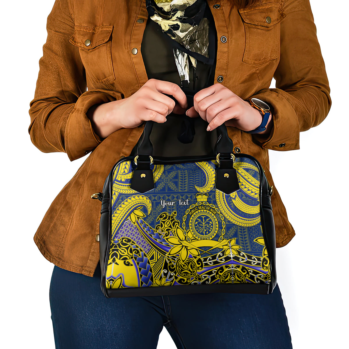 Personalised Niue Peniamina Gospel Day Shoulder Handbag Unique Niean Hiapo LT14 - Polynesian Pride