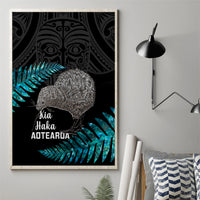 New Zealand Silver Fern Rugby Canvas Wall Art Pacific 2023 Kia Haka Kiwis With Maori Ta Moko LT14 - Polynesian Pride