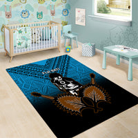 Fiji Tapa Rugby Area Rug Pacific 2023 Go Fijian Bati LT14 - Polynesian Pride