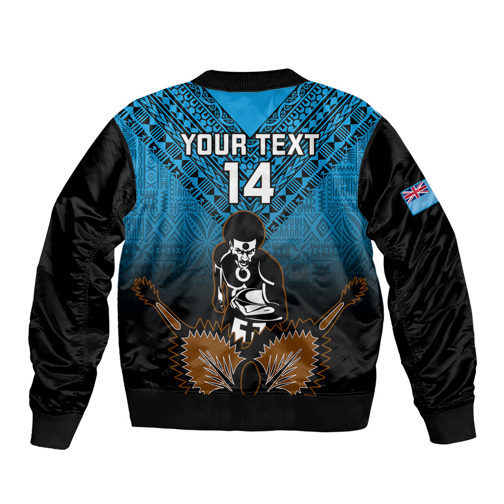 Custom Fiji Tapa Rugby Bomber Jacket Pacific 2023 Go Fijian Bati LT14 - Polynesian Pride