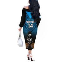 Custom Fiji Tapa Rugby Off The Shoulder Long Sleeve Dress Pacific 2023 Go Fijian Bati LT14 - Polynesian Pride