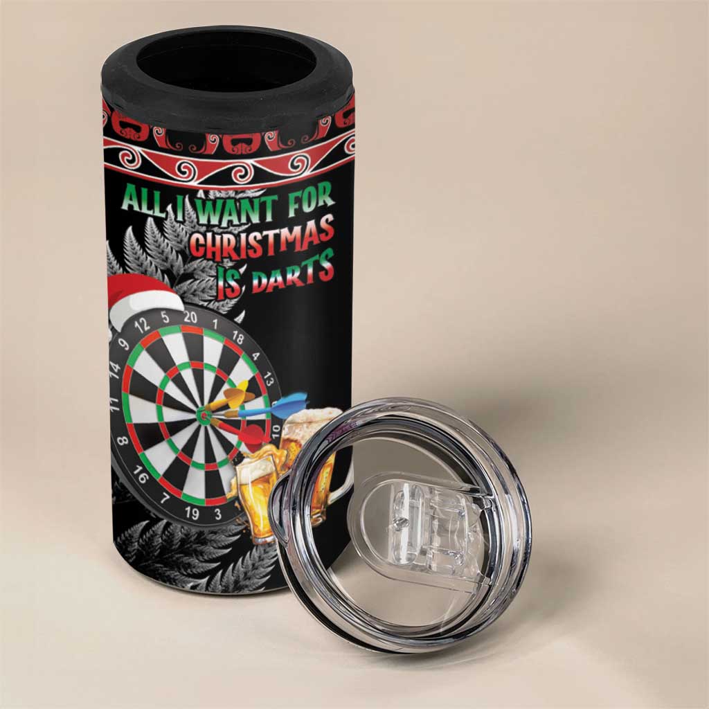 All I Want For Christmas Is Darts New Zealand 4 in 1 Can Cooler Tumbler LT14 - Polynesian Pride