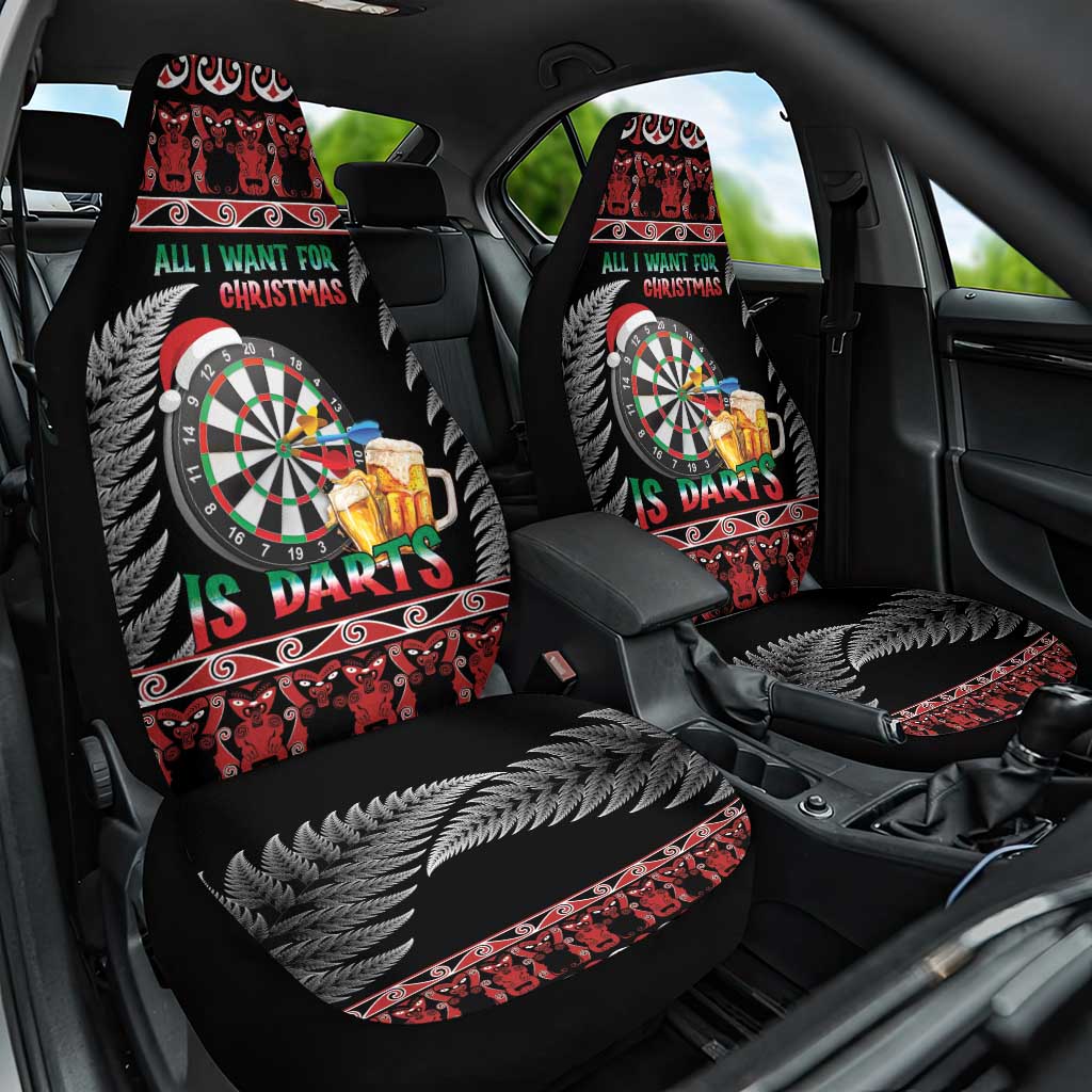All I Want For Christmas Is Darts New Zealand Car Seat Cover LT14 One Size Black - Polynesian Pride
