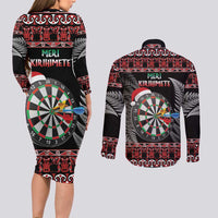 All I Want For Christmas Is Darts New Zealand Couples Matching Long Sleeve Bodycon Dress and Long Sleeve Button Shirt LT14 - Polynesian Pride