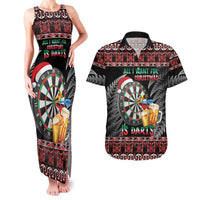 All I Want For Christmas Is Darts New Zealand Couples Matching Tank Maxi Dress and Hawaiian Shirt LT14 Black - Polynesian Pride