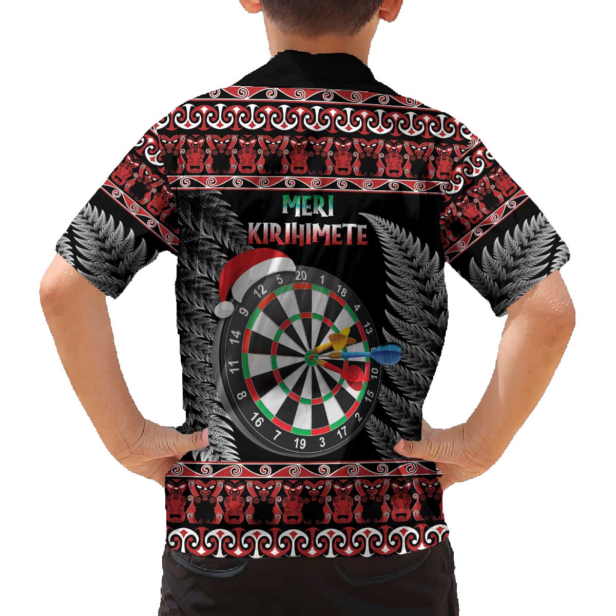 All I Want For Christmas Is Darts New Zealand Family Matching Off The Shoulder Long Sleeve Dress and Hawaiian Shirt LT14 - Polynesian Pride