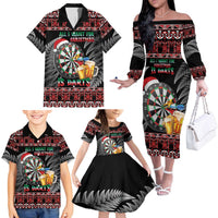 All I Want For Christmas Is Darts New Zealand Family Matching Off The Shoulder Long Sleeve Dress and Hawaiian Shirt LT14 - Polynesian Pride
