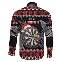 All I Want For Christmas Is Darts New Zealand Family Matching Off The Shoulder Long Sleeve Dress and Hawaiian Shirt LT14 - Polynesian Pride