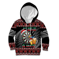 All I Want For Christmas Is Darts New Zealand Kid Hoodie LT14 Hoodie Black - Polynesian Pride