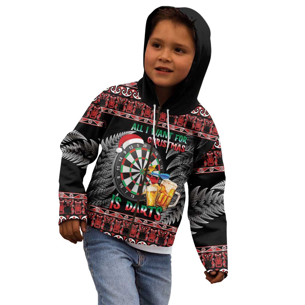 All I Want For Christmas Is Darts New Zealand Kid Hoodie LT14 - Polynesian Pride