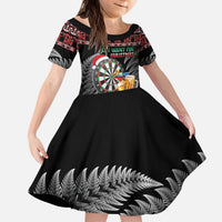 All I Want For Christmas Is Darts New Zealand Kid Short Sleeve Dress LT14 KID Black - Polynesian Pride