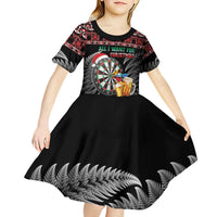 All I Want For Christmas Is Darts New Zealand Kid Short Sleeve Dress LT14 - Polynesian Pride