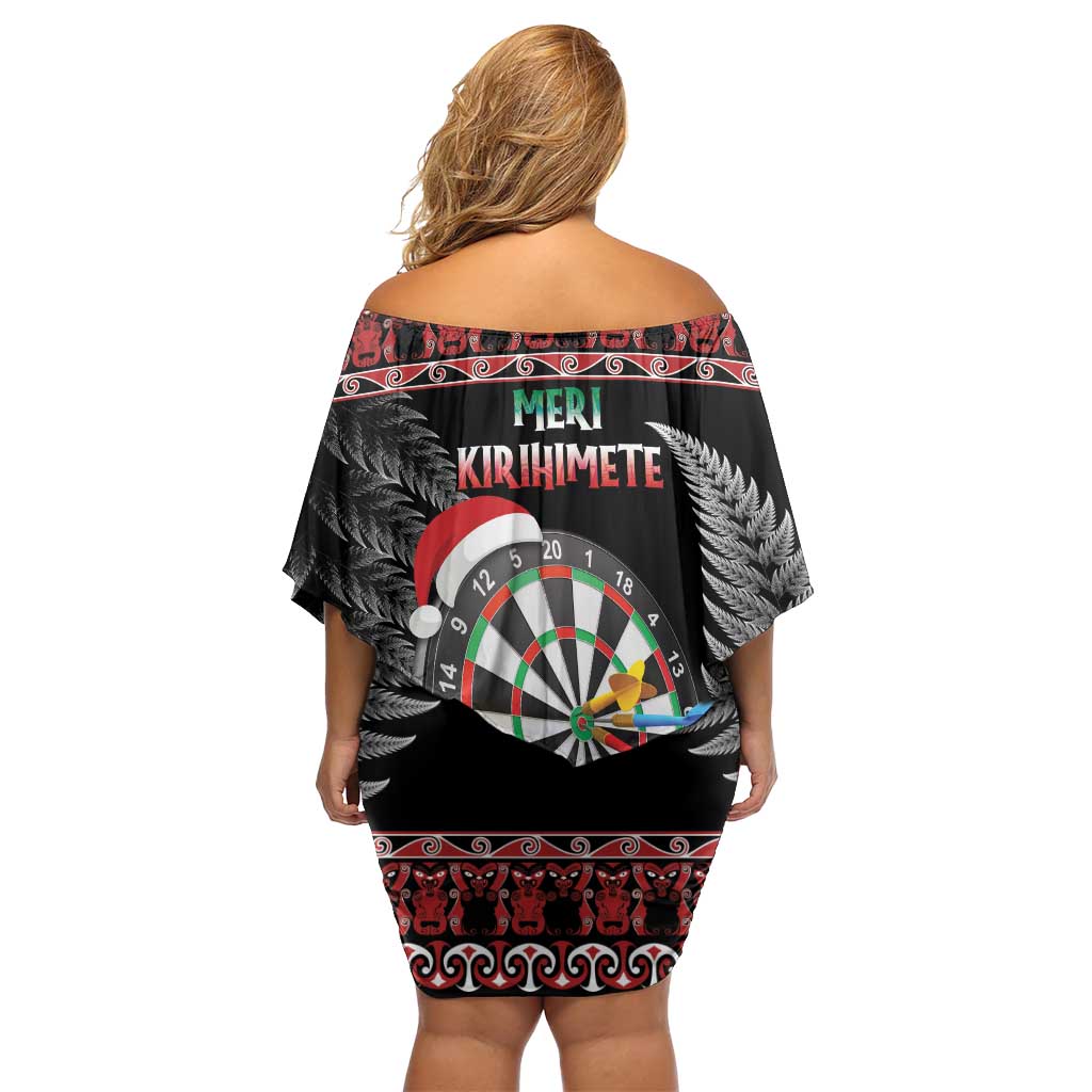 All I Want For Christmas Is Darts New Zealand Off Shoulder Short Dress LT14 - Polynesian Pride