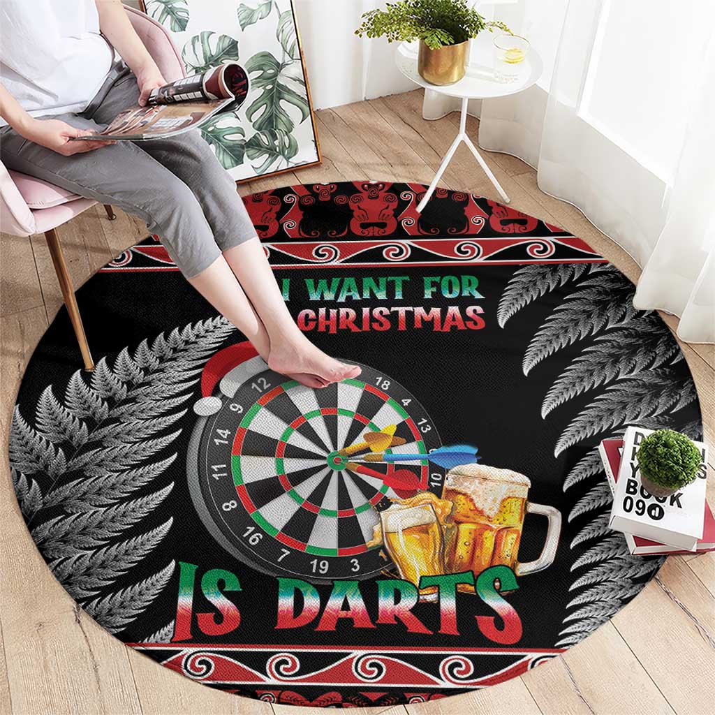 All I Want For Christmas Is Darts New Zealand Round Carpet LT14 - Polynesian Pride