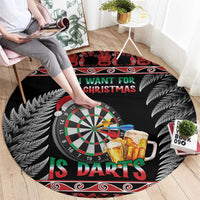 All I Want For Christmas Is Darts New Zealand Round Carpet LT14 - Polynesian Pride