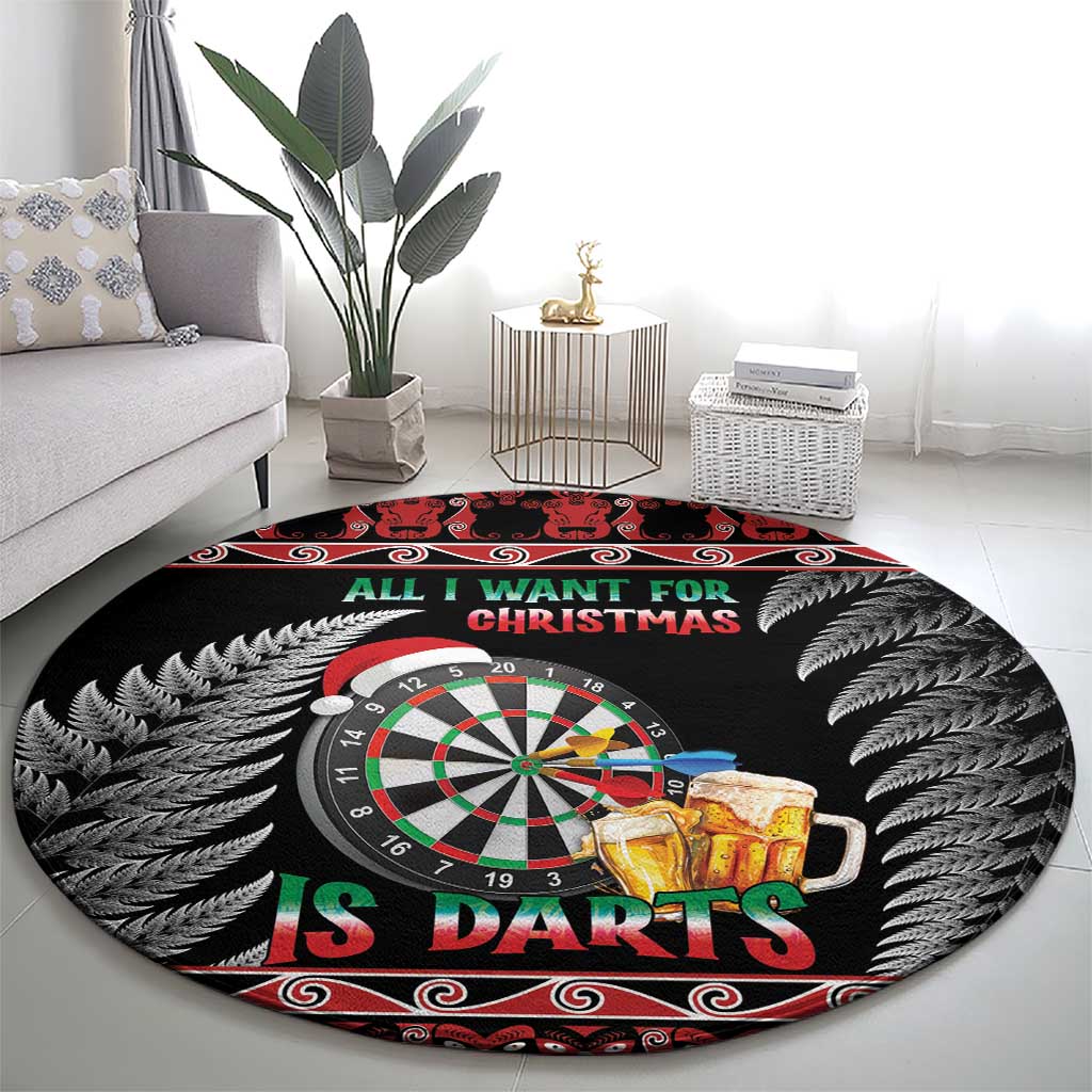 All I Want For Christmas Is Darts New Zealand Round Carpet LT14 - Polynesian Pride