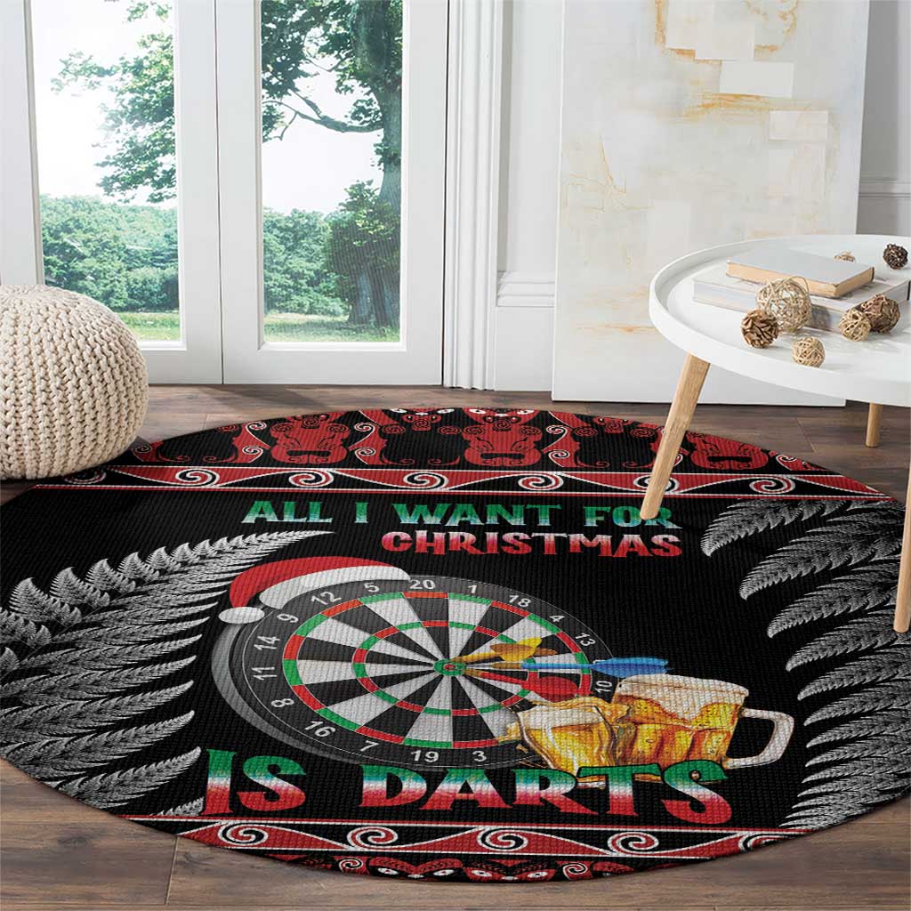All I Want For Christmas Is Darts New Zealand Round Carpet LT14 - Polynesian Pride
