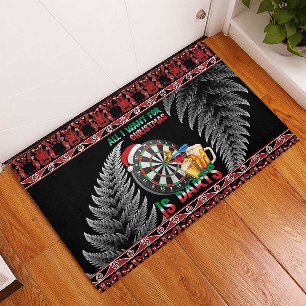 All I Want For Christmas Is Darts New Zealand Rubber Doormat
