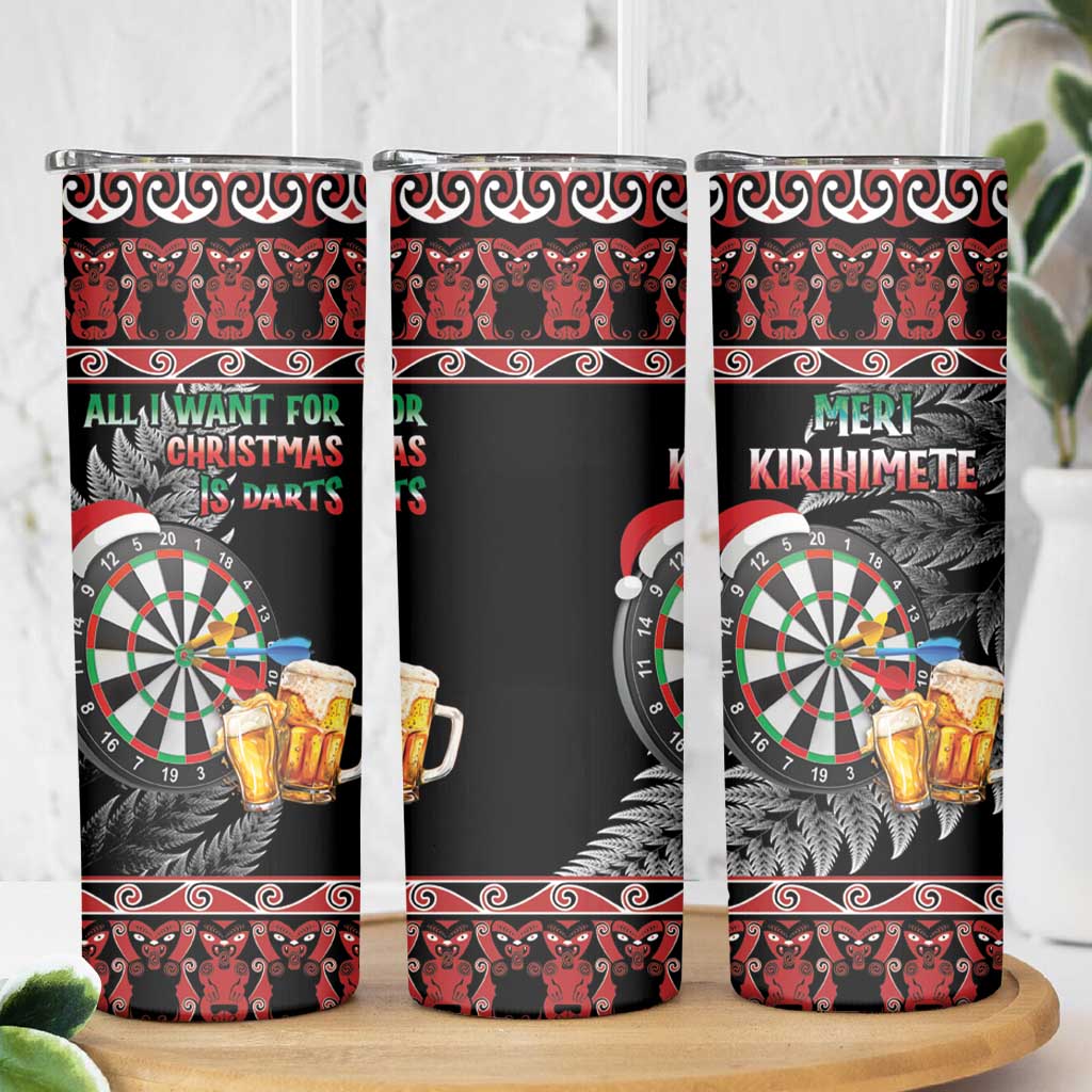 All I Want For Christmas Is Darts New Zealand Skinny Tumbler LT14 - Polynesian Pride