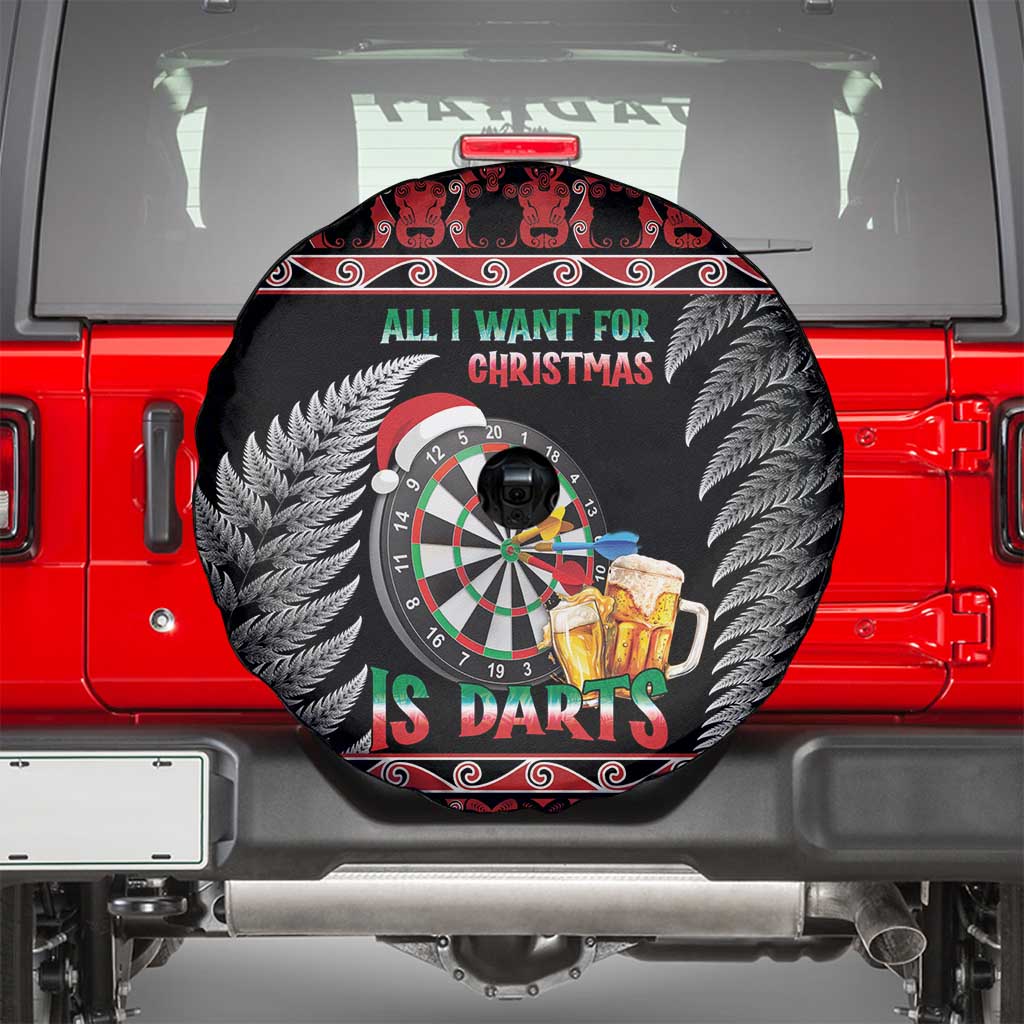 All I Want For Christmas Is Darts New Zealand Spare Tire Cover LT14 - Polynesian Pride