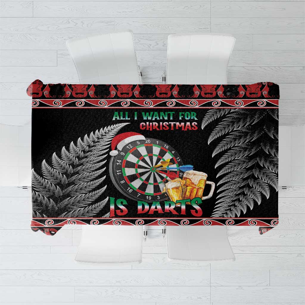 All I Want For Christmas Is Darts New Zealand Tablecloth LT14 Black - Polynesian Pride