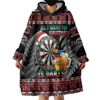 All I Want For Christmas Is Darts New Zealand Wearable Blanket Hoodie LT14 - Polynesian Pride