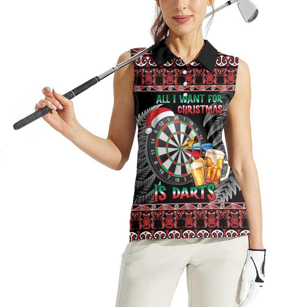 All I Want For Christmas Is Darts New Zealand Women Sleeveless Polo Shirt LT14 - Polynesian Pride