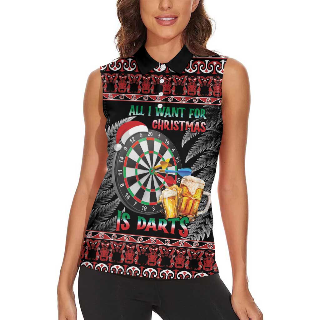 All I Want For Christmas Is Darts New Zealand Women Sleeveless Polo Shirt LT14 - Polynesian Pride