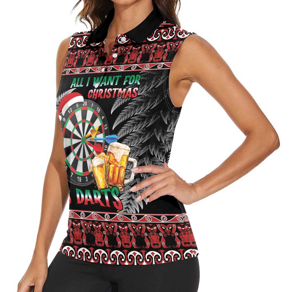 All I Want For Christmas Is Darts New Zealand Women Sleeveless Polo Shirt LT14 - Polynesian Pride