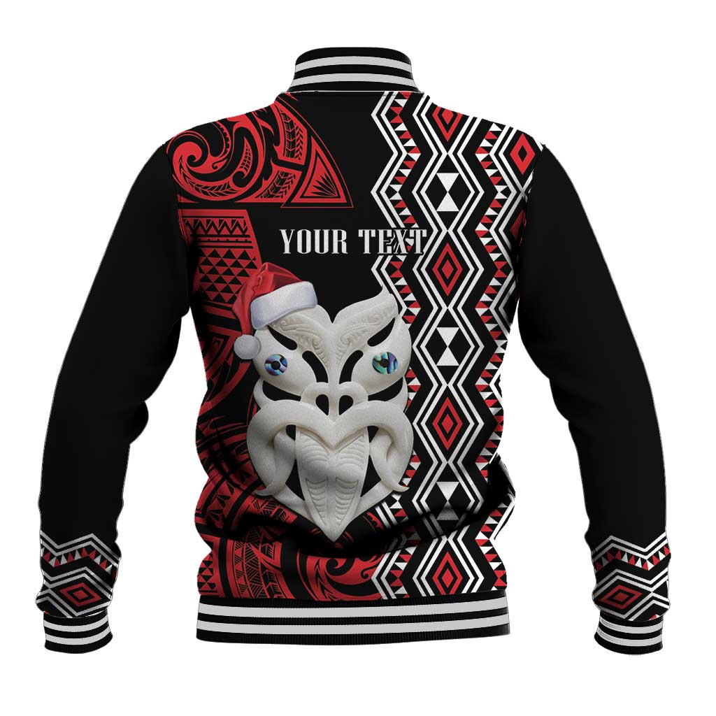Personalised New Zealand Christmas Baseball Jacket Meri Kirihimete Maori Wheku - Taniko Art LT14 - Polynesian Pride