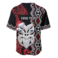 Personalised New Zealand Christmas Baseball Jersey Meri Kirihimete Maori Wheku - Taniko Art LT14 - Polynesian Pride