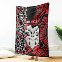 Personalised New Zealand Christmas Blanket Meri Kirihimete Maori Wheku - Taniko Art LT14 - Polynesian Pride