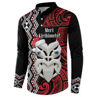 Personalised New Zealand Christmas Button Sweatshirt Meri Kirihimete Maori Wheku - Taniko Art LT14 - Polynesian Pride