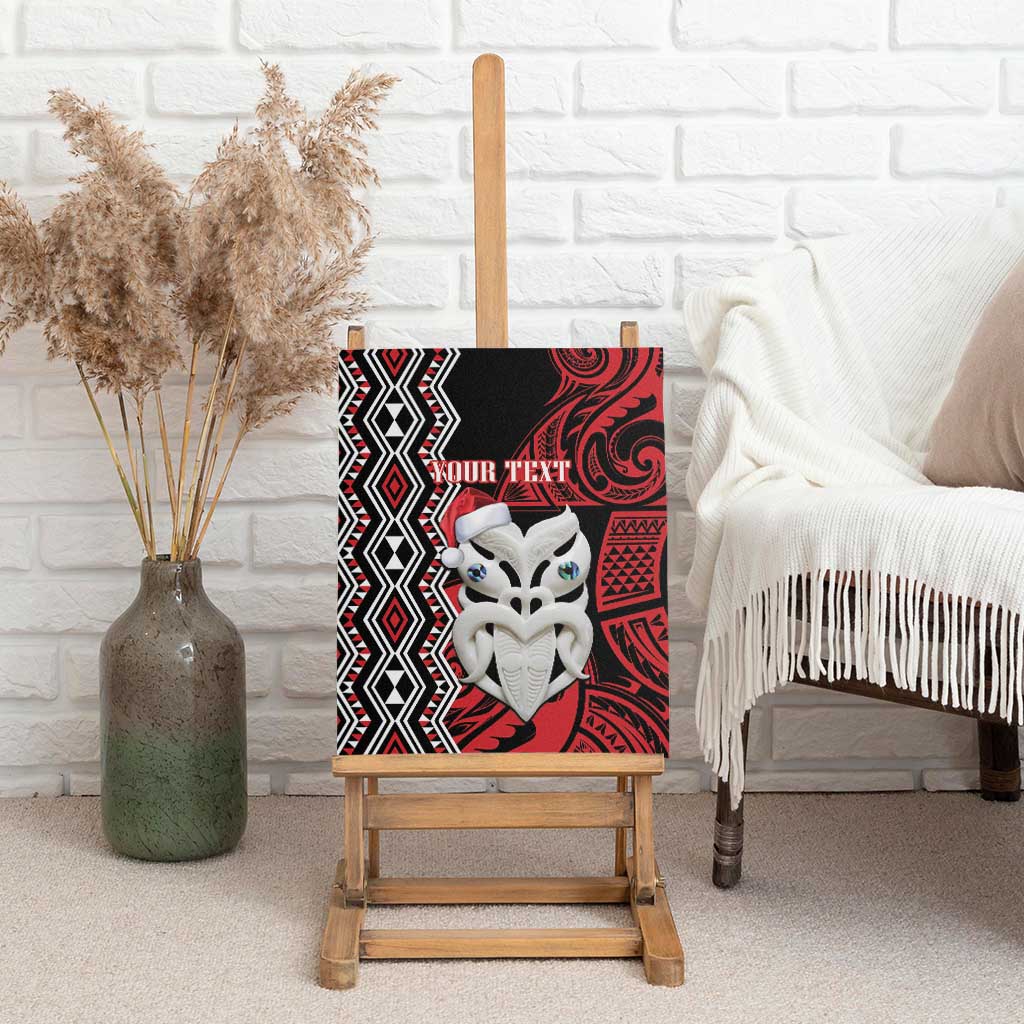 Personalised New Zealand Christmas Canvas Wall Art Meri Kirihimete Maori Wheku - Taniko Art LT14 - Polynesian Pride