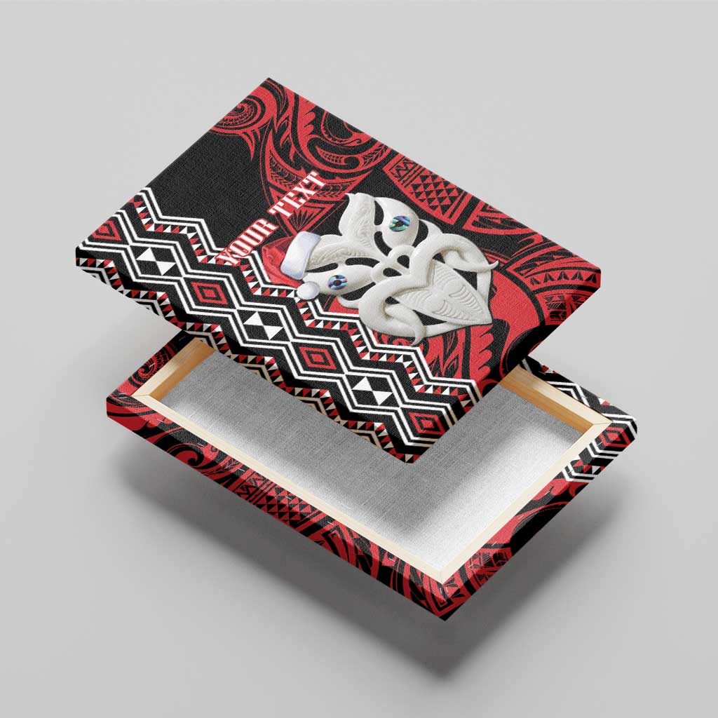 Personalised New Zealand Christmas Canvas Wall Art Meri Kirihimete Maori Wheku - Taniko Art LT14 - Polynesian Pride