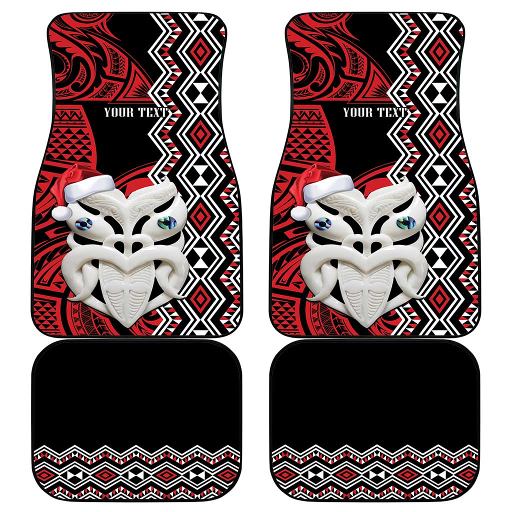 Personalised New Zealand Christmas Car Mats Meri Kirihimete Maori Wheku - Taniko Art LT14 - Polynesian Pride