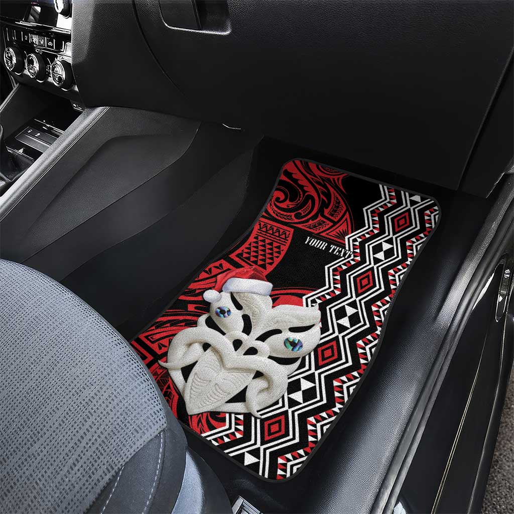 Personalised New Zealand Christmas Car Mats Meri Kirihimete Maori Wheku - Taniko Art LT14 - Polynesian Pride