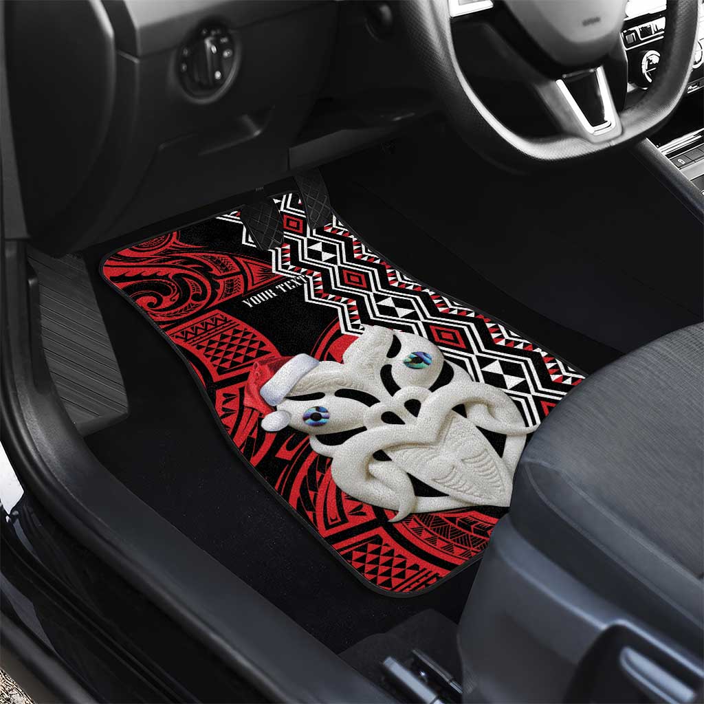 Personalised New Zealand Christmas Car Mats Meri Kirihimete Maori Wheku - Taniko Art LT14 - Polynesian Pride