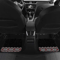 Personalised New Zealand Christmas Car Mats Meri Kirihimete Maori Wheku - Taniko Art LT14 Set 2pcs - Back Black - Polynesian Pride