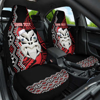 Personalised New Zealand Christmas Car Seat Cover Meri Kirihimete Maori Wheku - Taniko Art LT14 One Size Black - Polynesian Pride