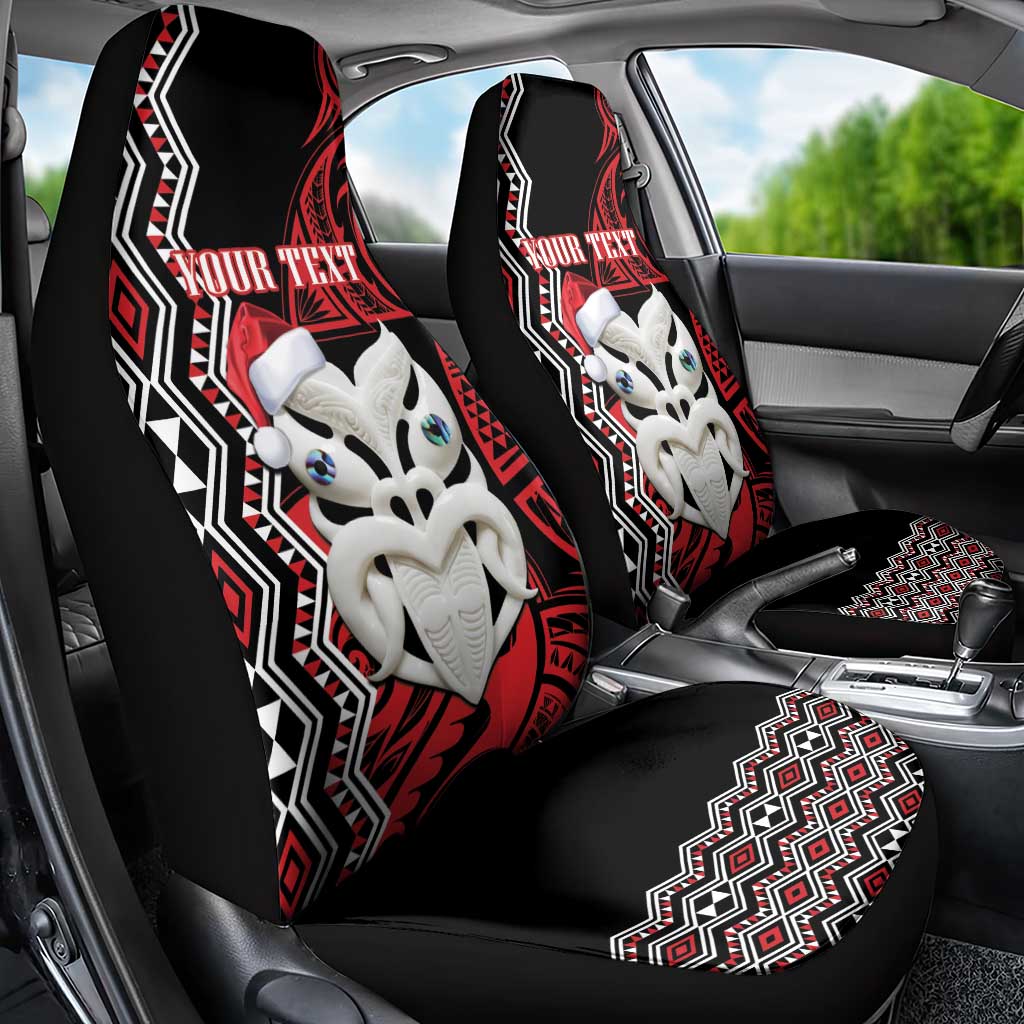 Personalised New Zealand Christmas Car Seat Cover Meri Kirihimete Maori Wheku - Taniko Art LT14 - Polynesian Pride