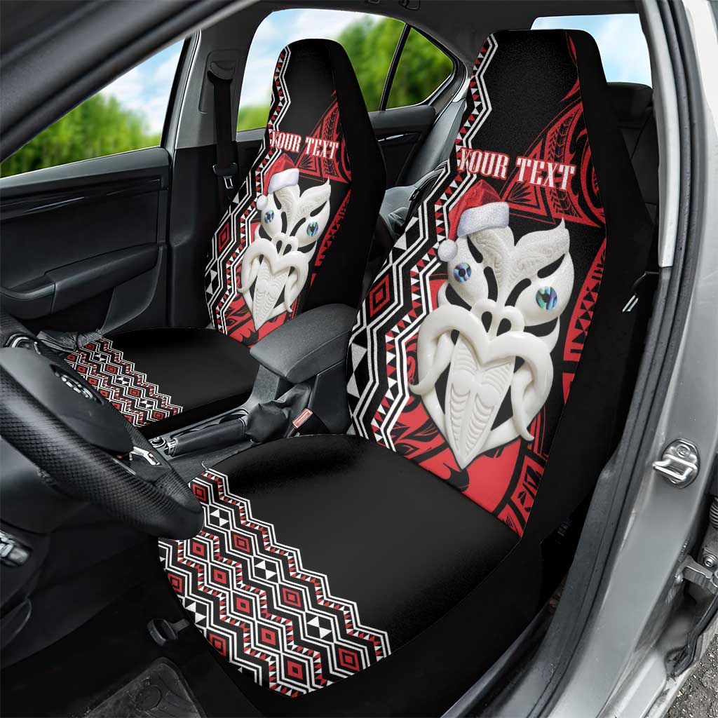 Personalised New Zealand Christmas Car Seat Cover Meri Kirihimete Maori Wheku - Taniko Art LT14 - Polynesian Pride