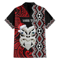Personalised New Zealand Christmas Family Matching Off The Shoulder Long Sleeve Dress and Hawaiian Shirt Meri Kirihimete Maori Wheku - Taniko Art LT14 - Polynesian Pride