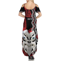 Personalised New Zealand Christmas Family Matching Summer Maxi Dress and Hawaiian Shirt Meri Kirihimete Maori Wheku - Taniko Art LT14 - Polynesian Pride