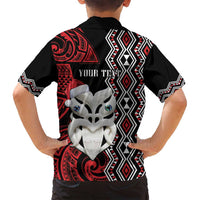 Personalised New Zealand Christmas Family Matching Tank Maxi Dress and Hawaiian Shirt Meri Kirihimete Maori Wheku - Taniko Art LT14 - Polynesian Pride