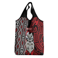 Personalised New Zealand Christmas Grocery Bag Meri Kirihimete Maori Wheku - Taniko Art LT14 - Polynesian Pride