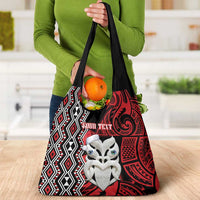 Personalised New Zealand Christmas Grocery Bag Meri Kirihimete Maori Wheku - Taniko Art LT14 - Polynesian Pride