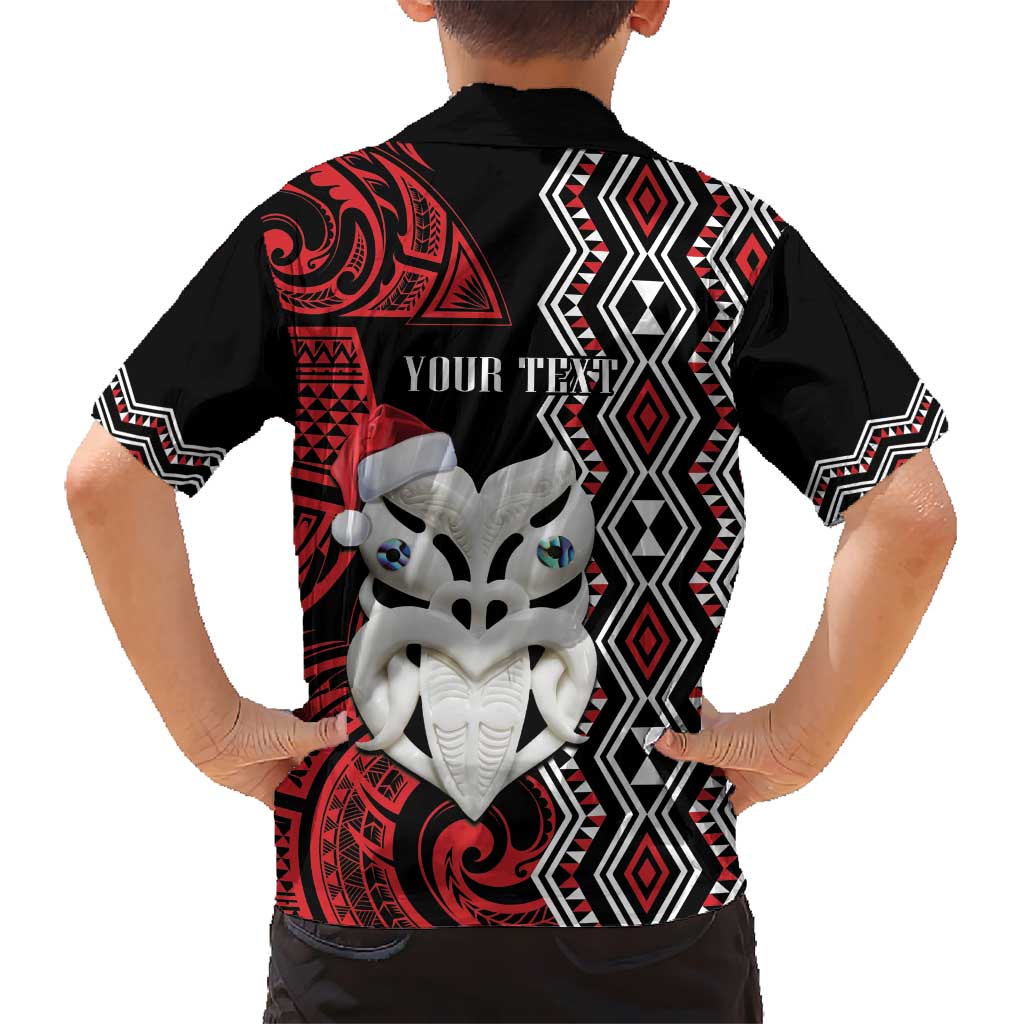 Personalised New Zealand Christmas Hawaiian Shirt Meri Kirihimete Maori Wheku - Taniko Art LT14 - Polynesian Pride