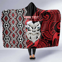 Personalised New Zealand Christmas Hooded Blanket Meri Kirihimete Maori Wheku - Taniko Art LT14 One Size Black - Polynesian Pride